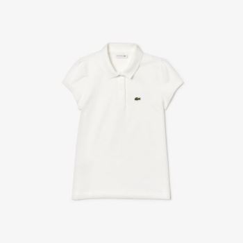 Lacoste Scalloped Collar Mini Piqué Polo Shirt Dětské - Šortky Bílé | CZ-FNJOjT